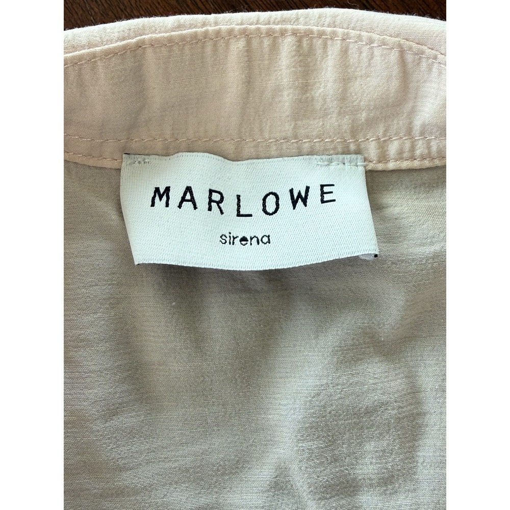 Marlowe Sirena Blush Tie Front Blouse Hook Eye Layering Top Short Sleeve - Picture 5 of 6